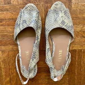 About Arianne snakeskin sandals open toe sling backs Made in Spain
